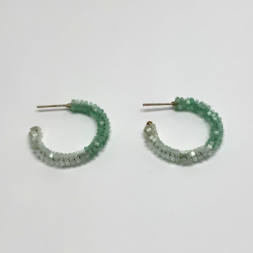 Crystal Beaded Hoop Earrings