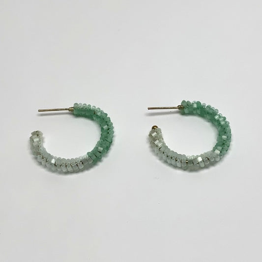 Crystal Beaded Hoop Earrings