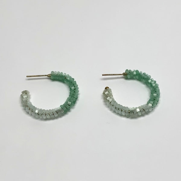 Crystal Beaded Hoop Earrings