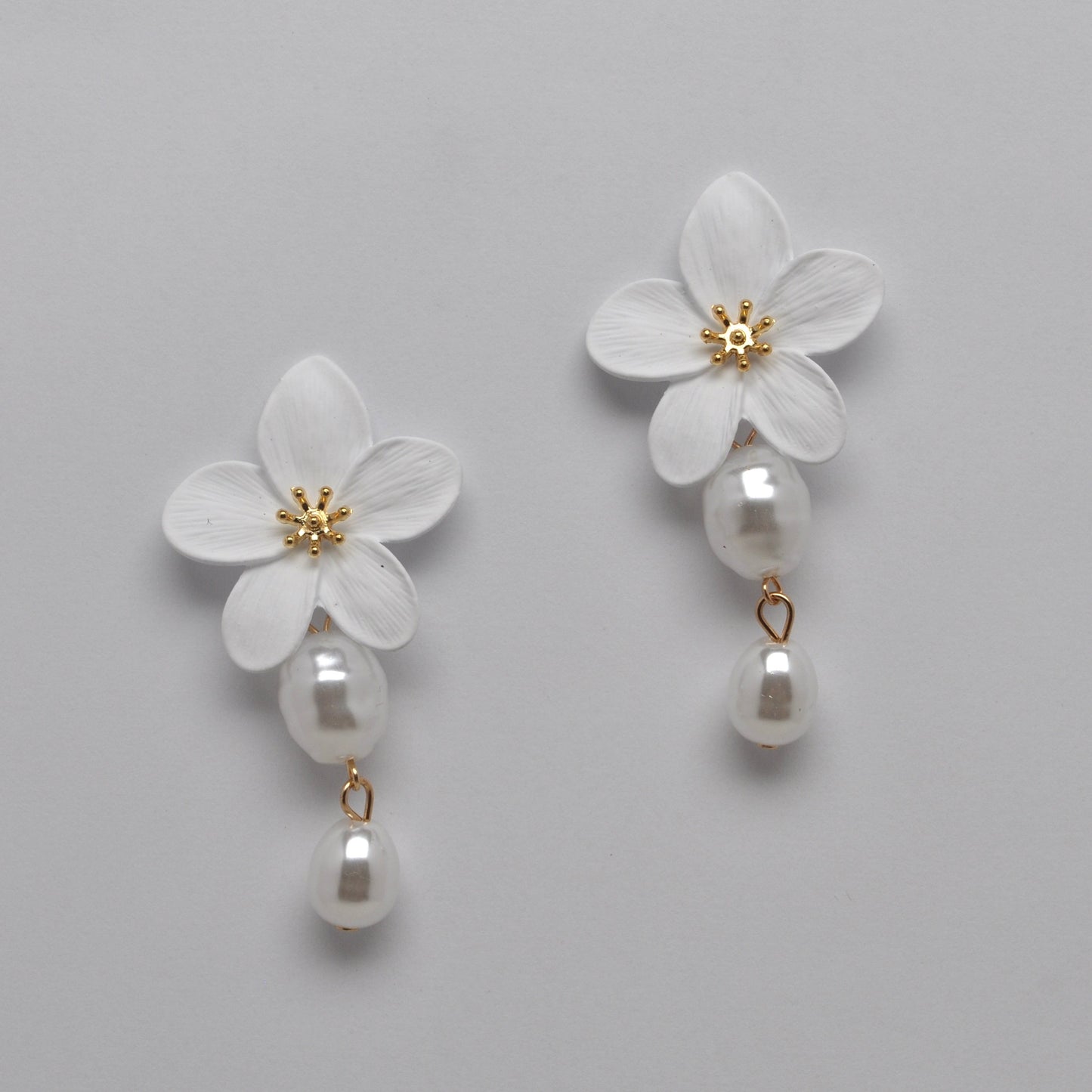 Flower Pearl Drop Earrings