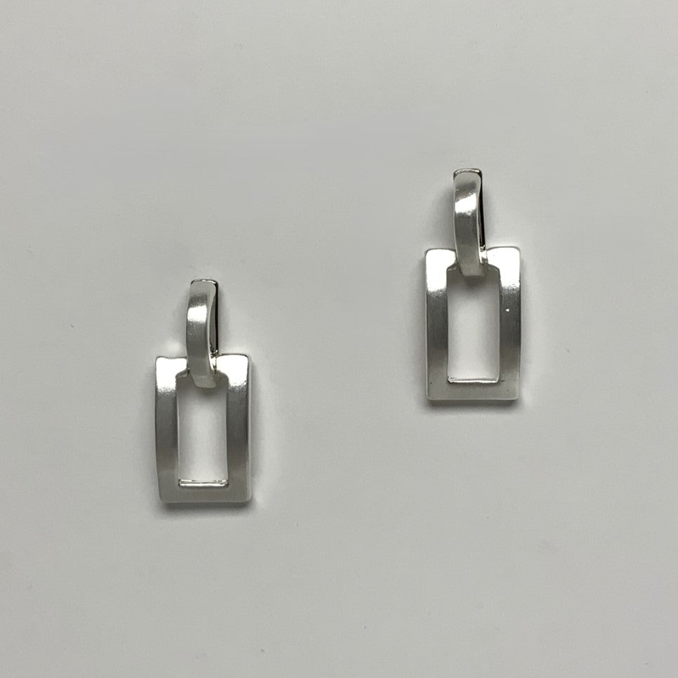 Rectangle Drop Friction Back Earrings