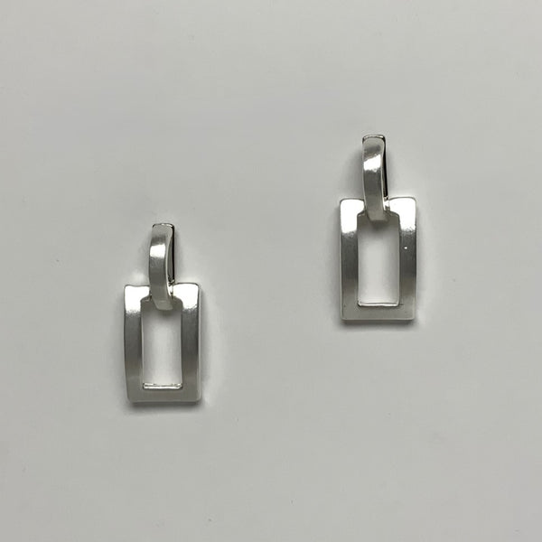 Rectangle Drop Friction Back Earrings