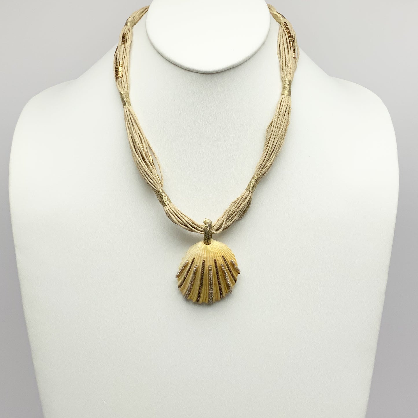 Twine and Shell Drop Necklace