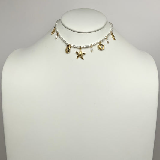 Pearl Nautical Charms Necklace