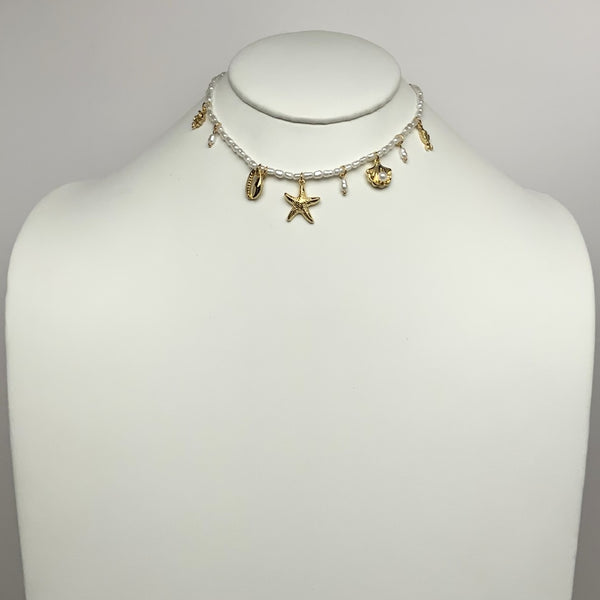 Pearl Nautical Charms Necklace