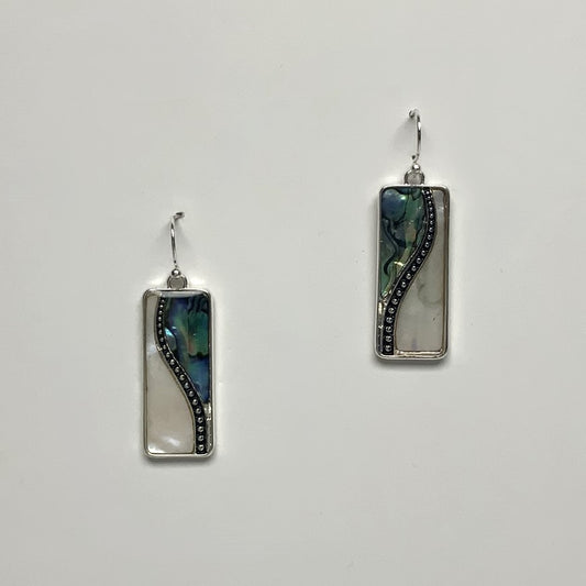 Rectangle Split Enamel Earrings