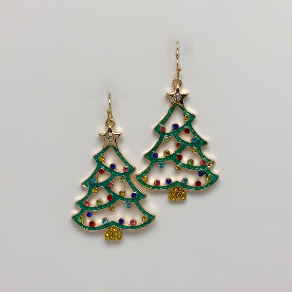 Christmas Tree Drop Earrings
