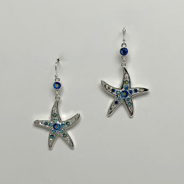 Crystal Starfish Drop Earrings