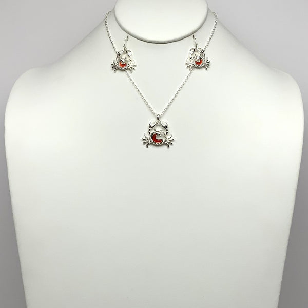 Crab Drop Necklace Set