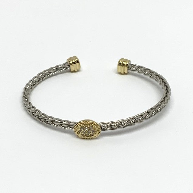 Braided Oval Cuff Bracelet