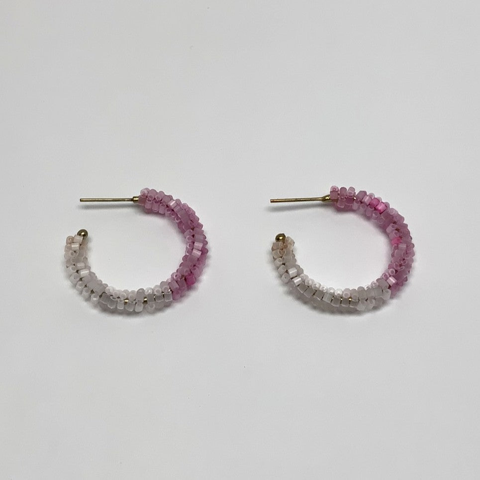 Crystal Beaded Hoop Earrings