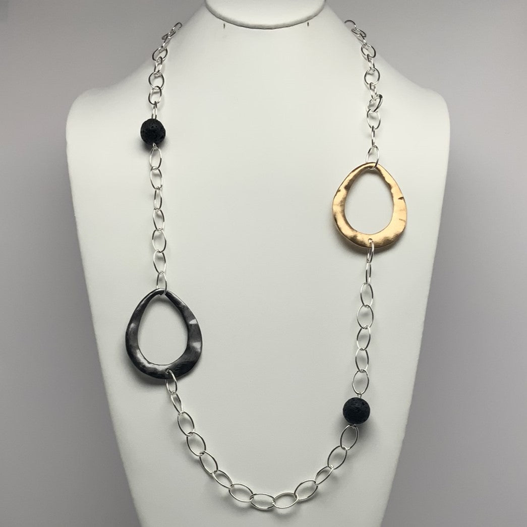 Chain linked Black Stone Necklace
