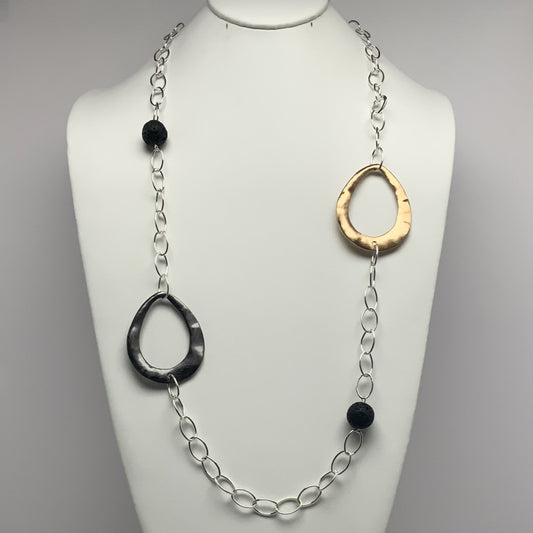 Chain linked Black Stone Necklace