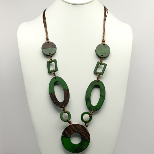 Wood and Lucite Necklace