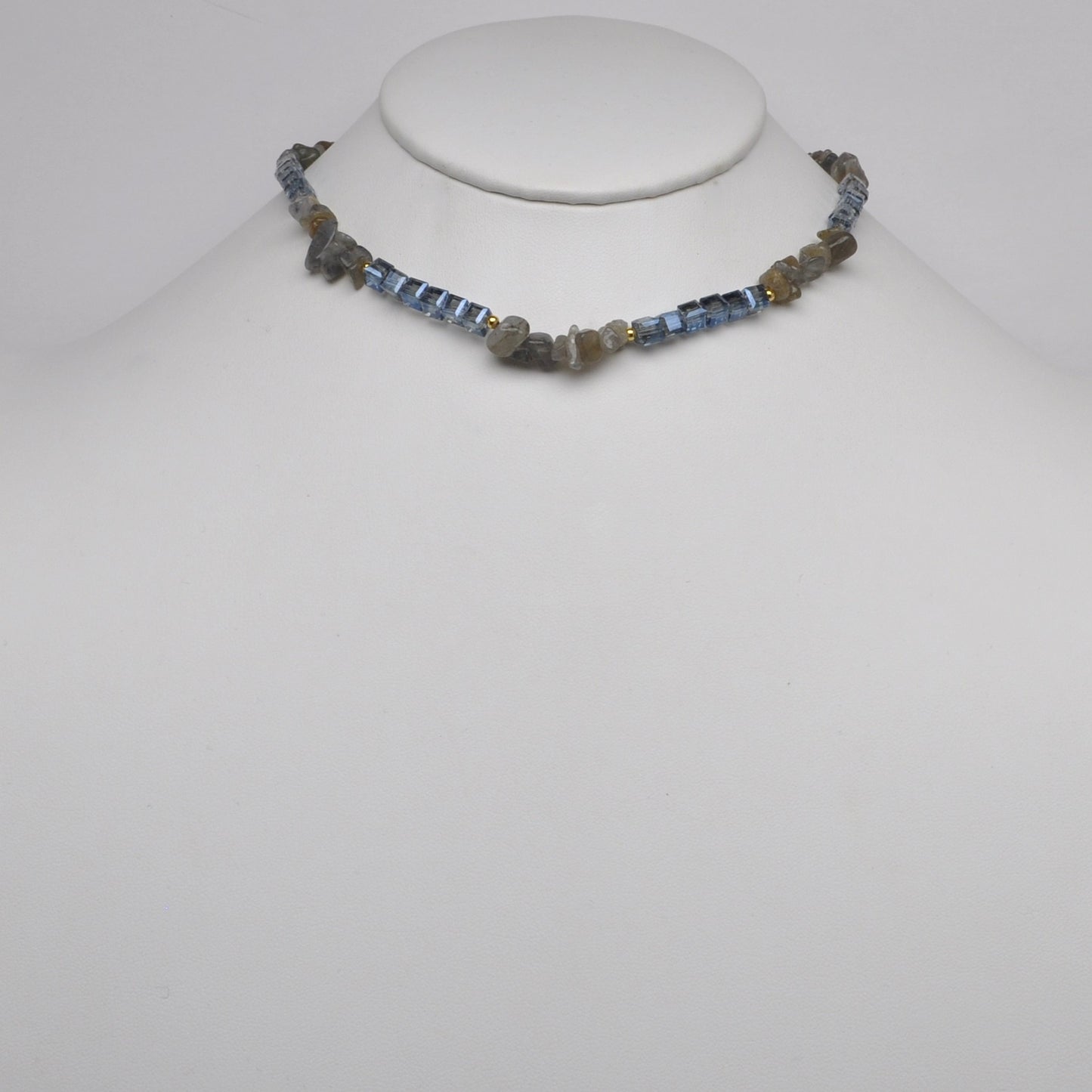 Crystal Cube Beaded Stone Necklace