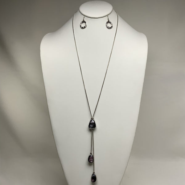 Snake Chain Enamel Tassel Necklace Set