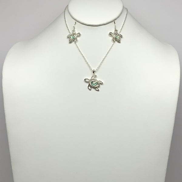 Turtle Drop Necklace Set