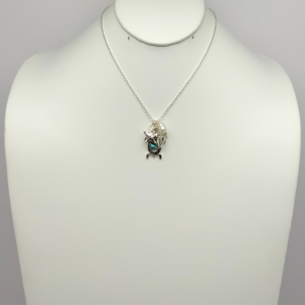 Turtle and Palm Tree Necklace
