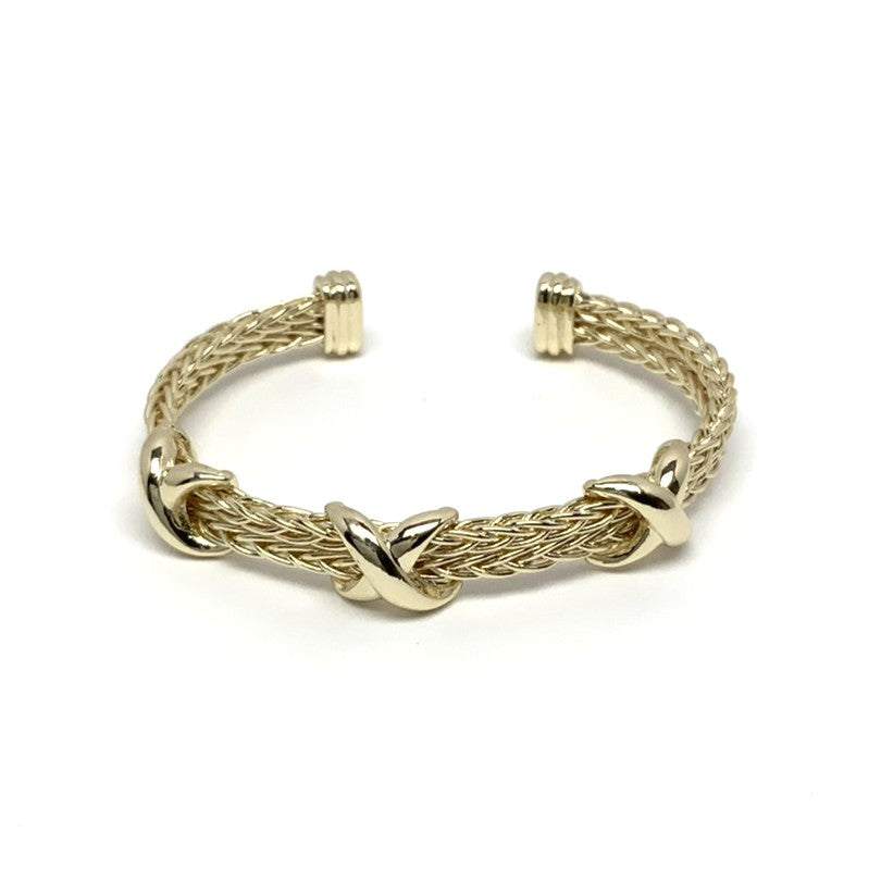 Braided X Figure Cuff Bracelet