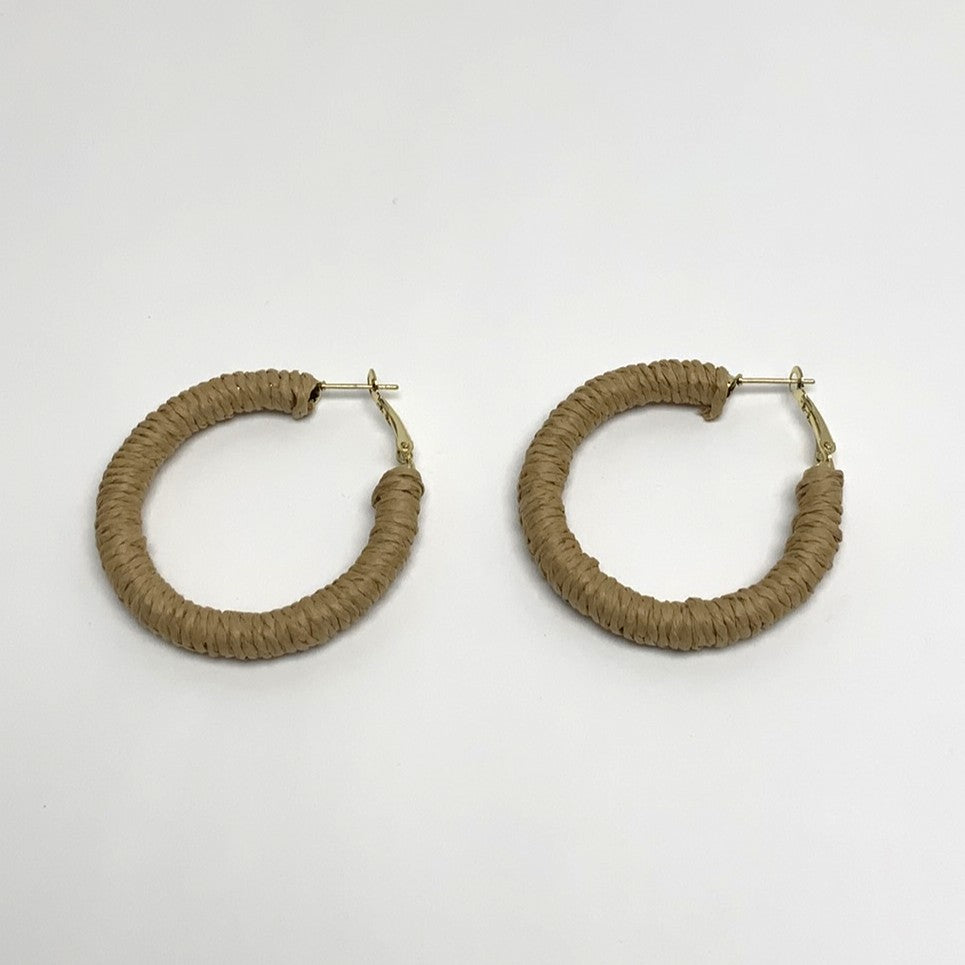Twine Wrapped Hoop Earrings