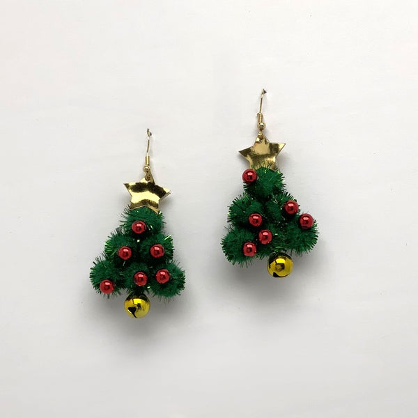 Jingle Christmas Ornament Tree Earrings
