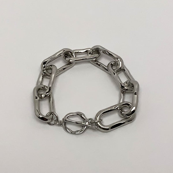 Wavy Long Chain Link Bracelet