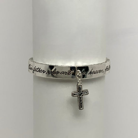 ‘Lord’s Prayer’ w/Cross Charm Religious Bracelet