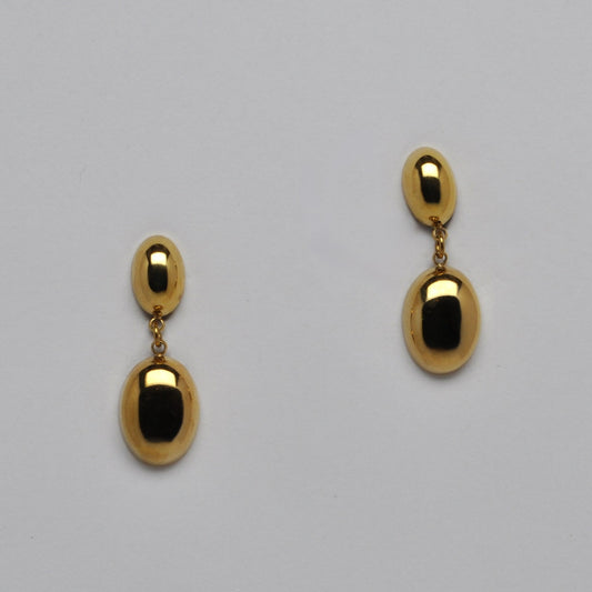 Tiered Metallic Oval Earrings