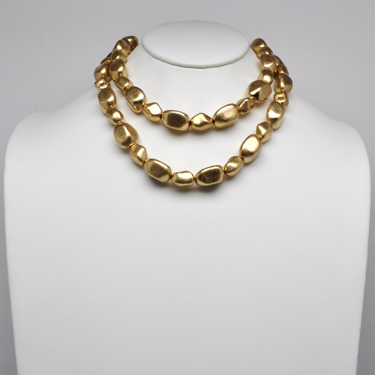 Layered Pebble Beaded Necklace