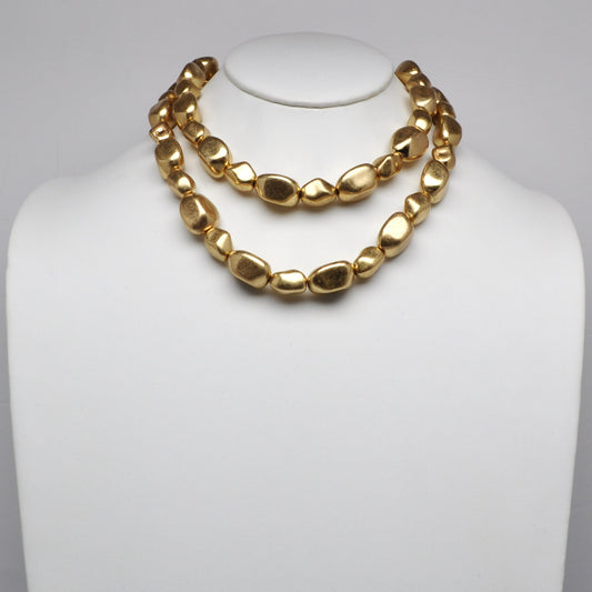 Layered Pebble Beaded Necklace