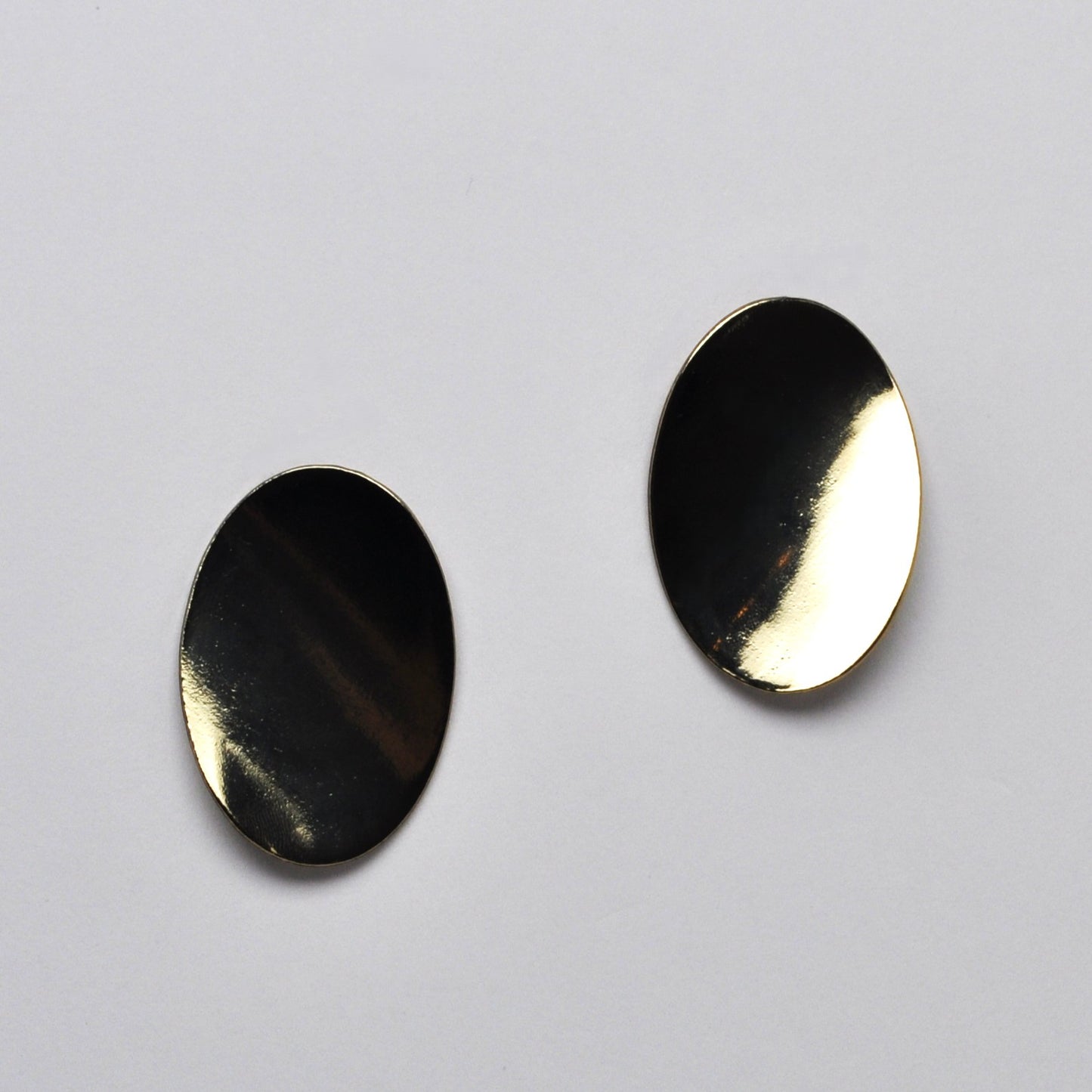 Chrome Oval Earrings