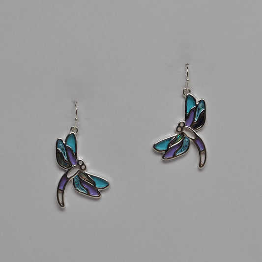 Sea Glass Dragonfly Earrings