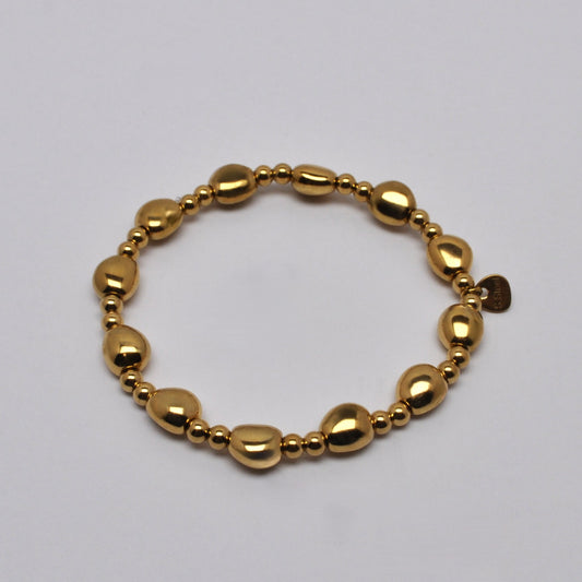 Pebble Shape Bead Stretch Bracelet