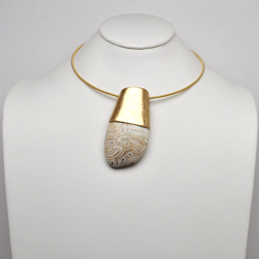 Torque Stone Pendant Choker Necklace