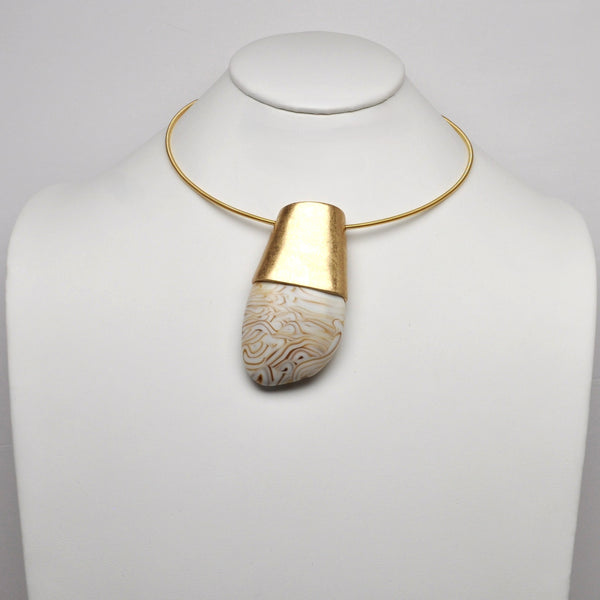 Torque Stone Pendant Choker Necklace