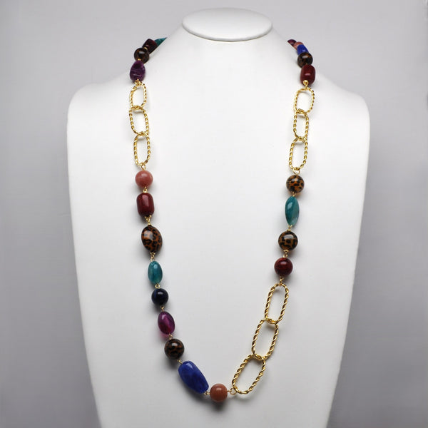 Long Lucite half-Chain Statement Necklace – L and B Creations