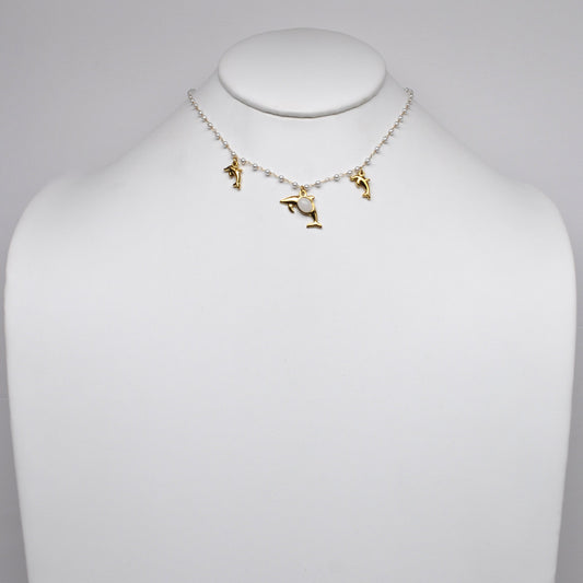 Dolphins w/Pearls Necklace