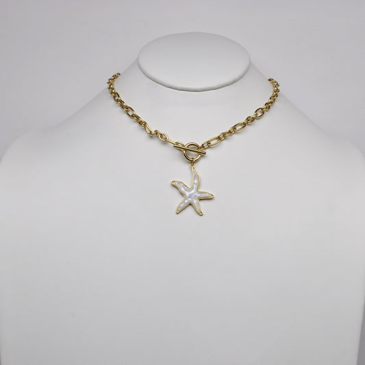 Glittery Lucite Starfish Necklace