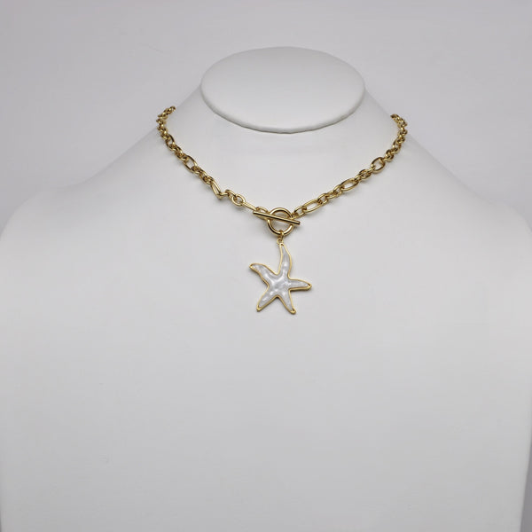 Glittery Lucite Starfish Necklace