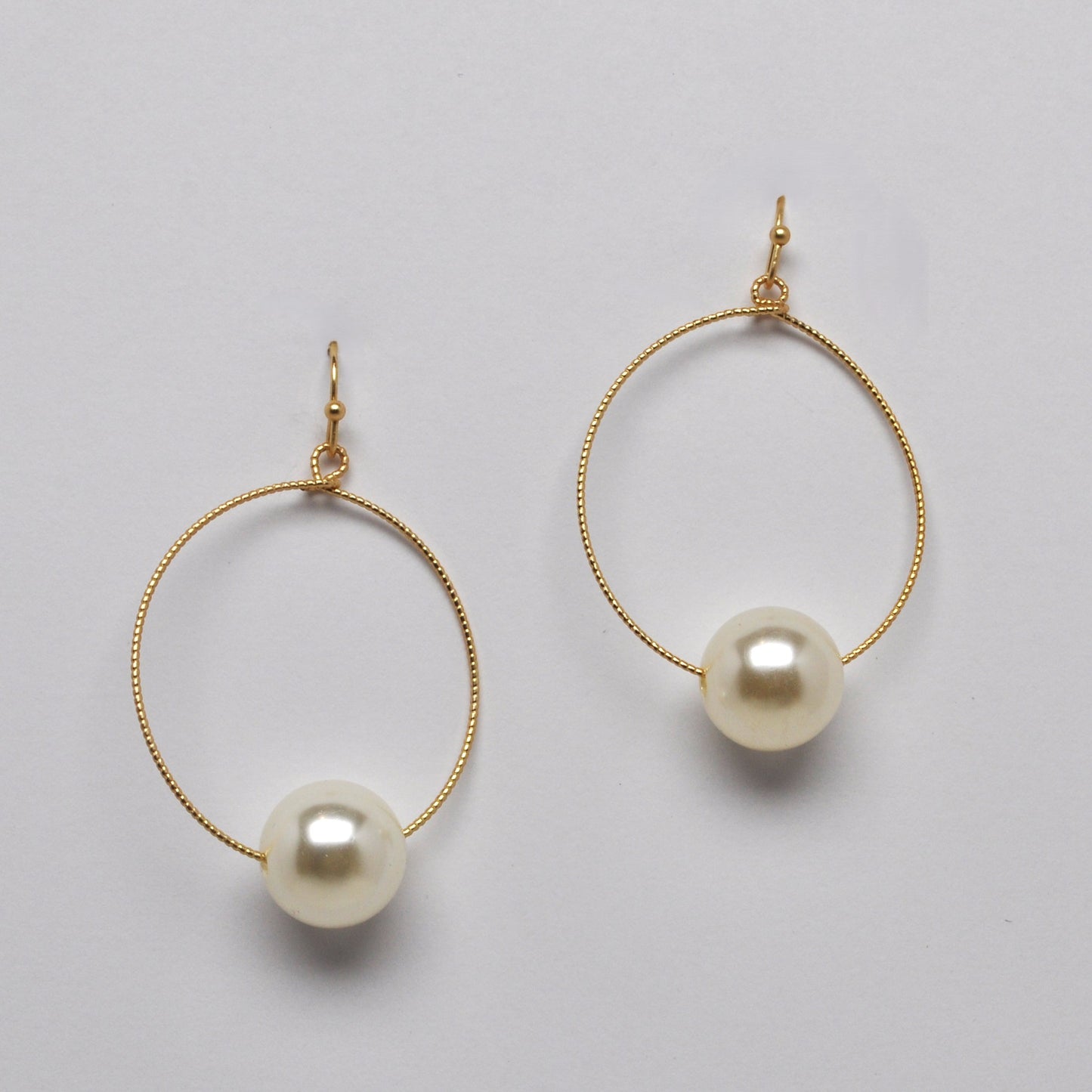 Hoop Dangle Pearl Earrings