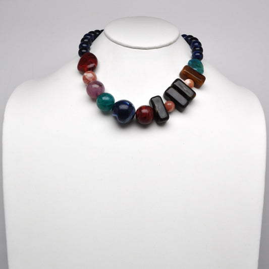 Mixed Lucite Beads Statement Necklace