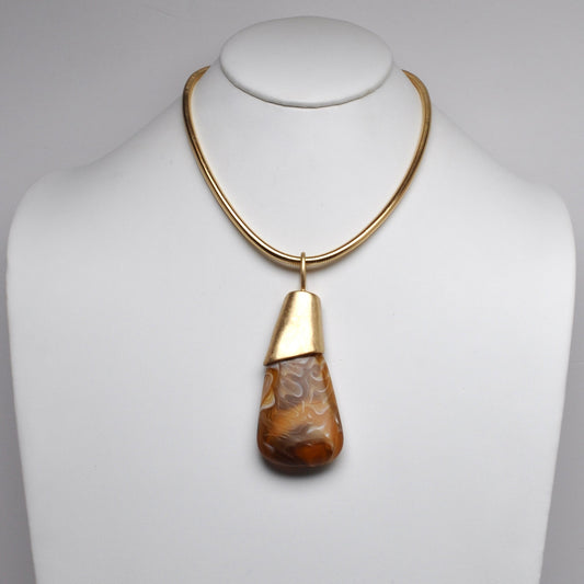 Lucite Pebble Pendant Necklace