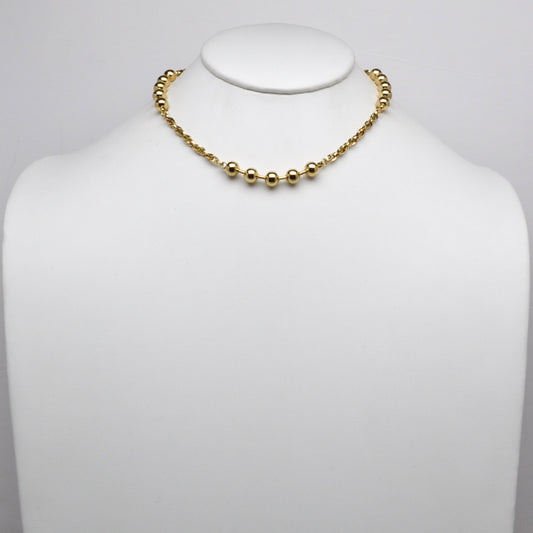 Graduated Bead and Chain Necklace