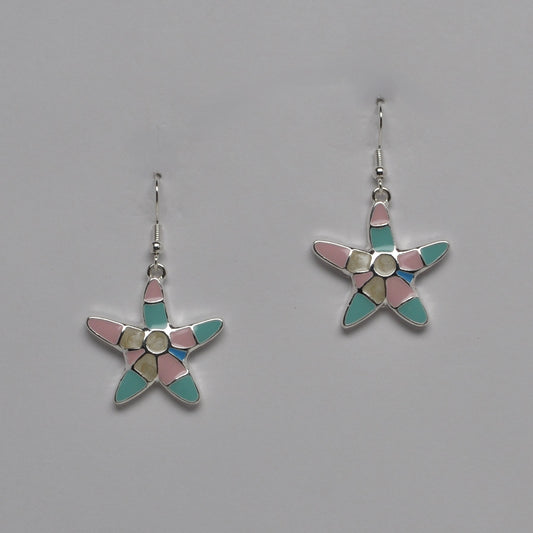 Mosaic Starfish Dangle Earrings