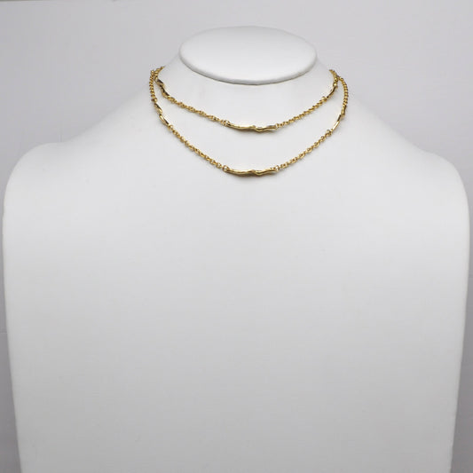 Layered Organic Bar Necklace