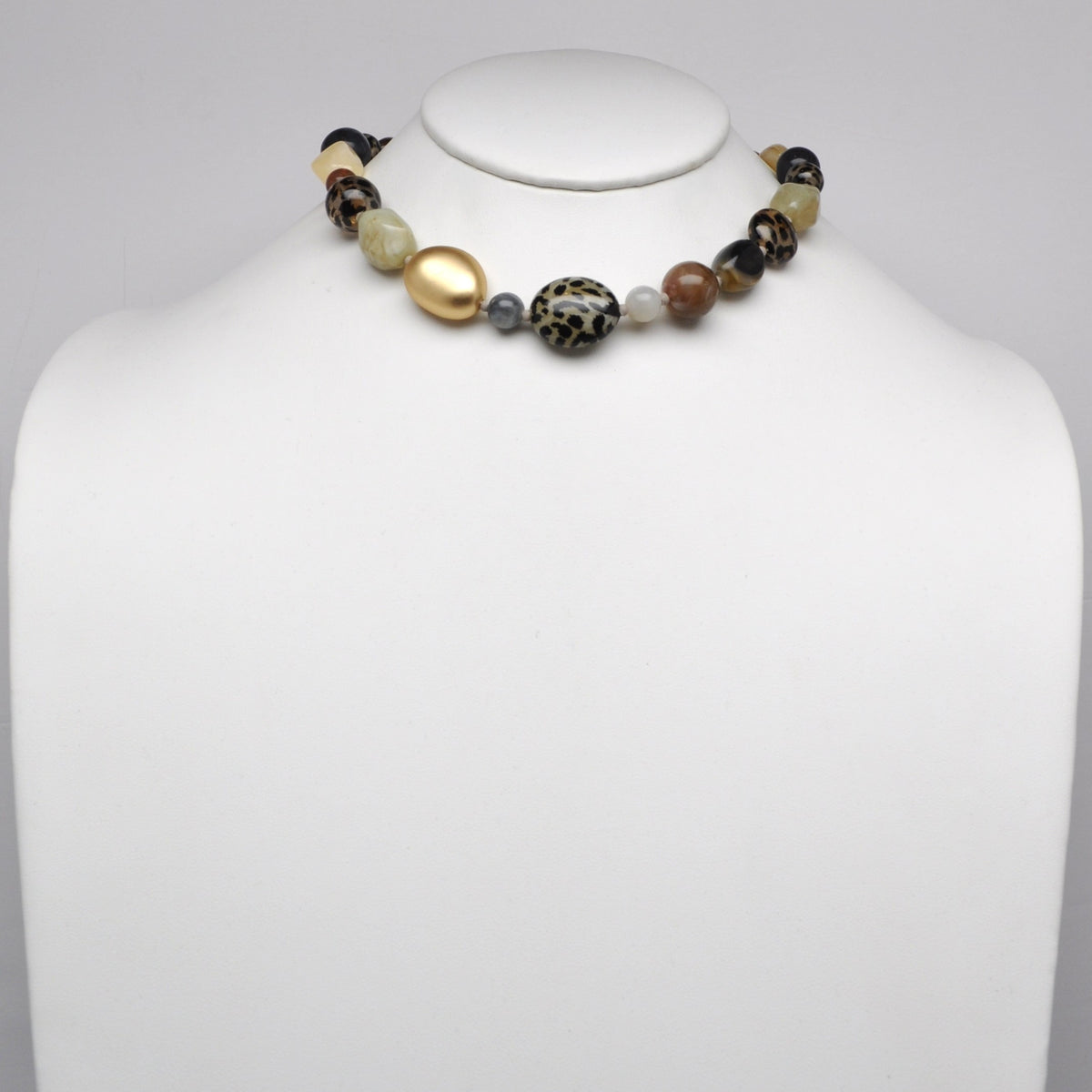 Leopard Lucite Bead Design Necklace