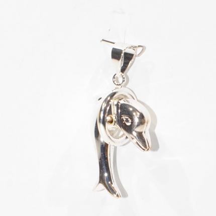 Dolphin going through a hoop pendant