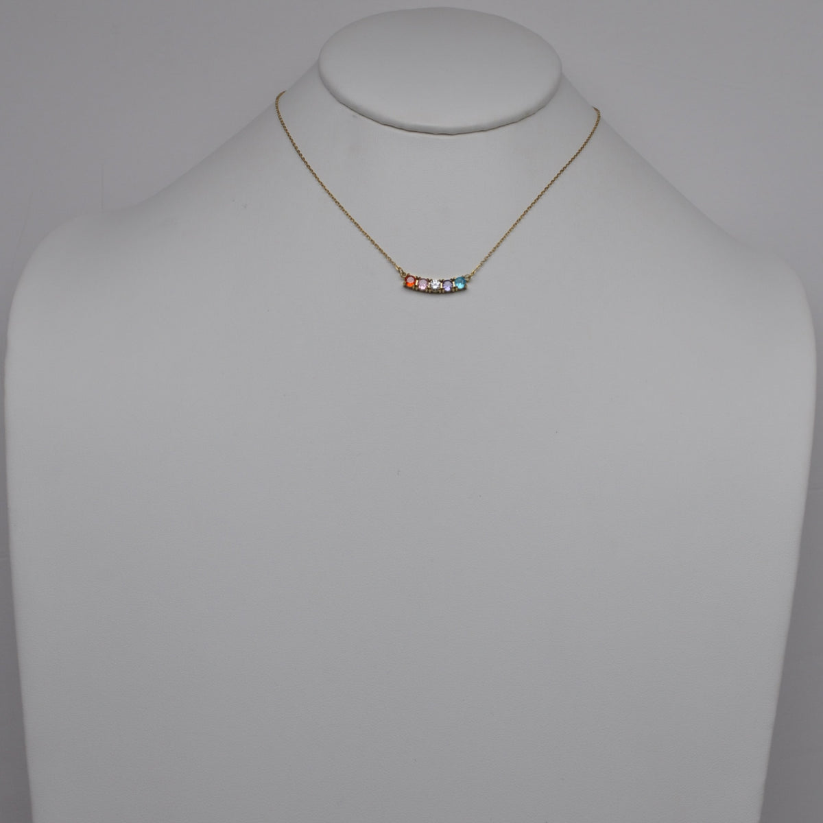 Stainless Steal Crystal Bar Necklace