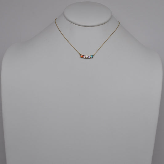 Stainless Steal Crystal Bar Necklace