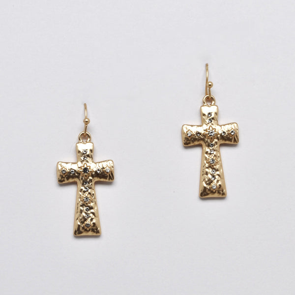 Bling Cross Earrings